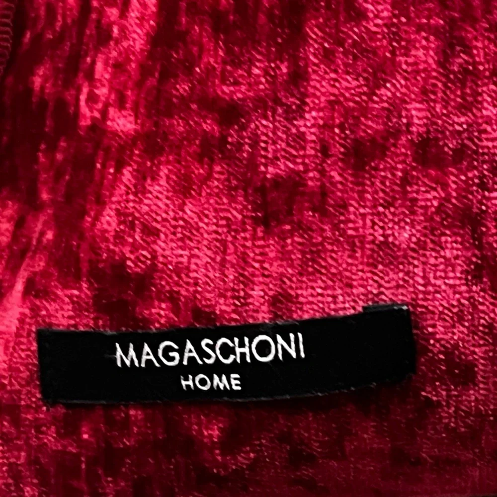 Merry Christmas Burgundy Velvet Throw Pillow